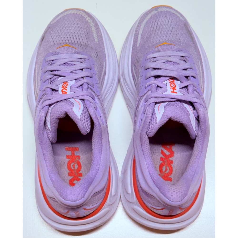 Hoka Bondi 8 Lavender Orange Running Shoes Sneakers 1162012 AGH Womens 6.5B - Picture 3 of 6
